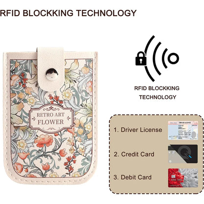 Laminated Mini Card Wallet - Pull-Out RFID Blocking Credit & Business Card Holder with PVC ID Card Case