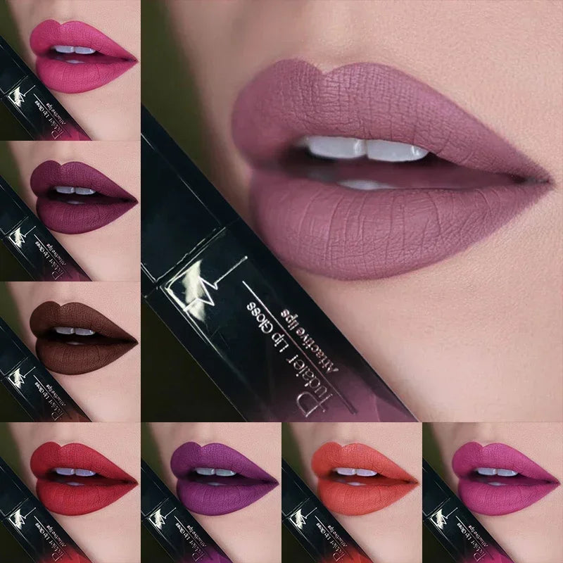 Pudaier Waterproof Matte Lip Gloss – Liquid Lipstick in Nude, Purple, Black Rose Shades