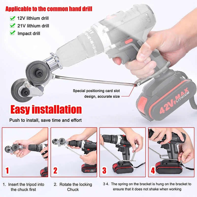 Electric Drill Plate Cutter: Double-Headed High-Speed Rotor Blade for Free Cutting Sheet Metal - Sharp Cutting Tool