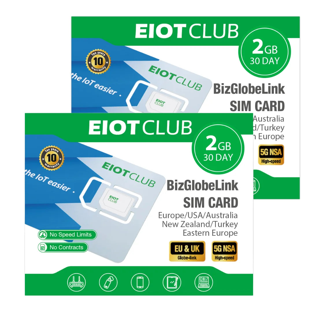 EIOTCLUB Global Travel SIM Card - International Data SIM for USA, Europe, Australia, New Zealand & Turkey