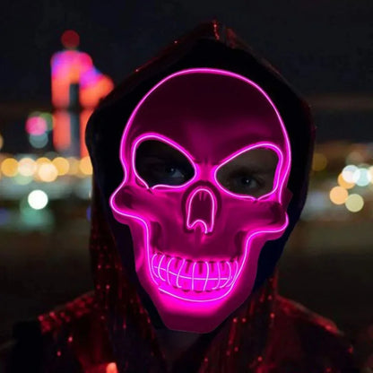 LED Halloween Horror Skull Mask - Luminous Cosplay Mask for Halloween Party Decoration