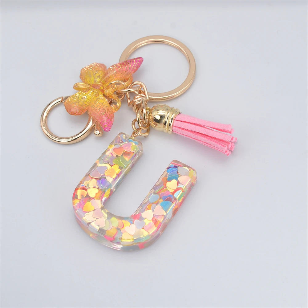 A-Z Letter Metal Keychain - Personalized Initial Car Key Ring & Name Gift
