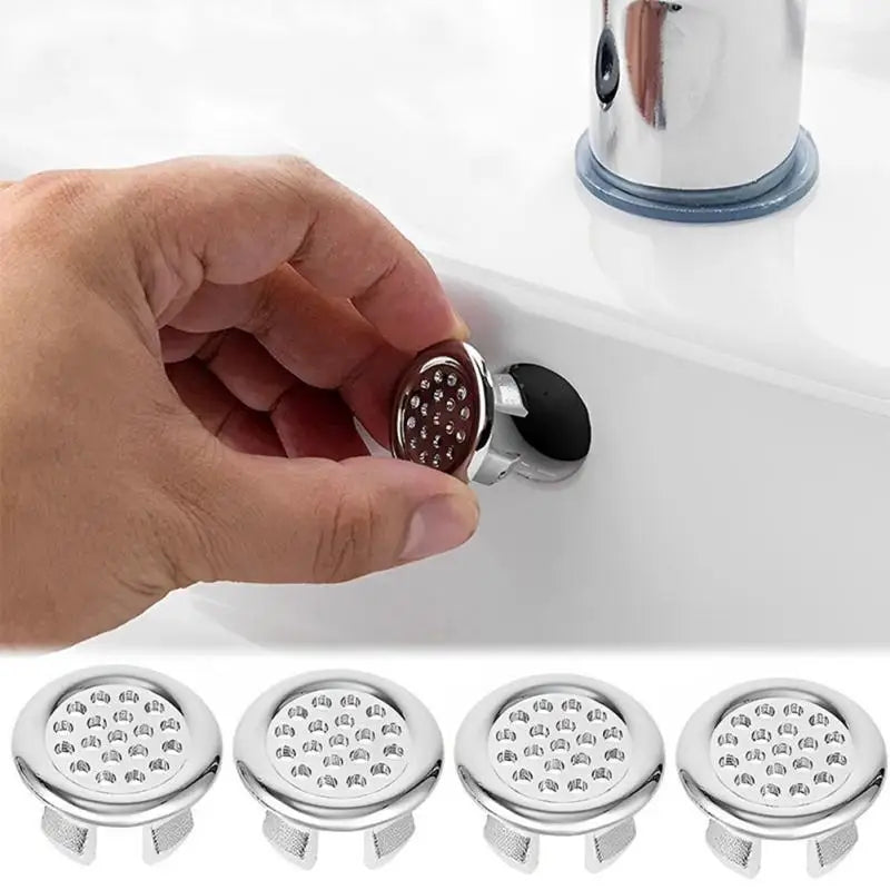 Round Ring Overflow Cover for Bath Sink – Plastic Tidy Trim for Ceramic Basin, Bathroom Sink Replacement Part