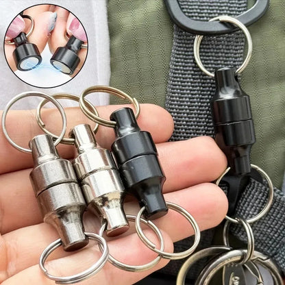 Strong Magnetic Keychain with Metal Ring – Anti-Loss Carbon Steel Car Key Holder Necklace & Storage Hanging Tool (1 Pair / 10PCS)