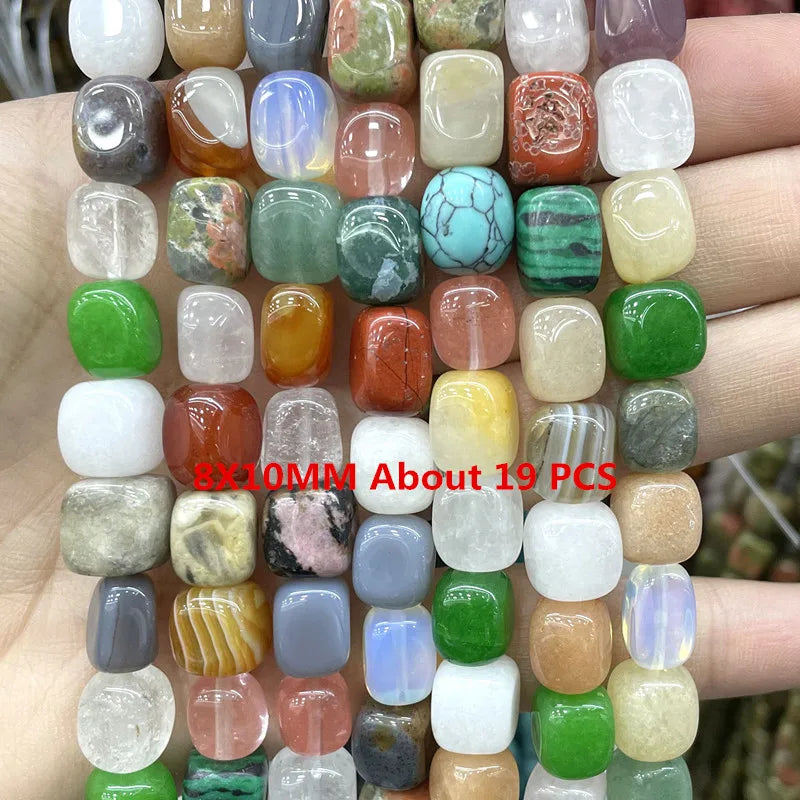 Natural Gemstone Beads - Agate Quartz Turquoise Faceted Rondelle Spacer Beads for DIY Jewelry Making & Bracelets