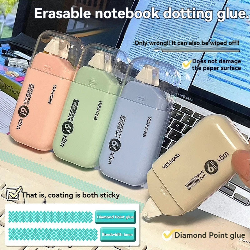 4-Piece Double-Sided Adhesive Dots Glue Tape - Acid-Free Archival-Safe Permanent Tape Runner Dispenser