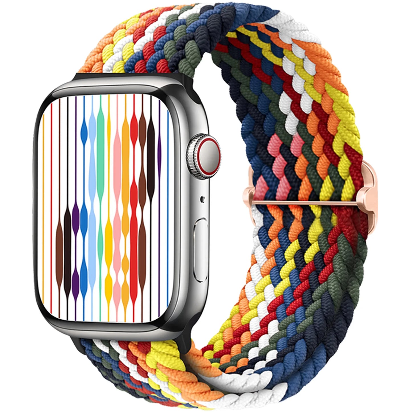 Braided Solo Loop Apple Watch Band – Stretch Nylon Bracelet Strap for Series SE, 6–11 & Ultra 2 (40mm–49mm) Adjustable Correa