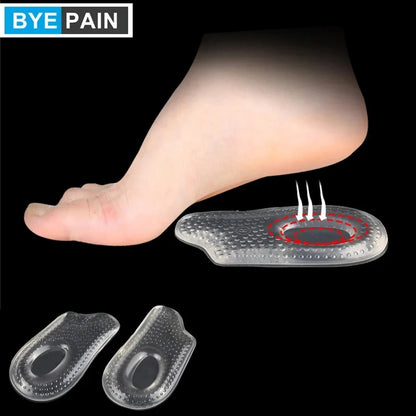 Soft Silicone Gel Heel Pads - Shock Absorbing Self-Adhesive Heel Cups for Heel Spur Support & Cushioning