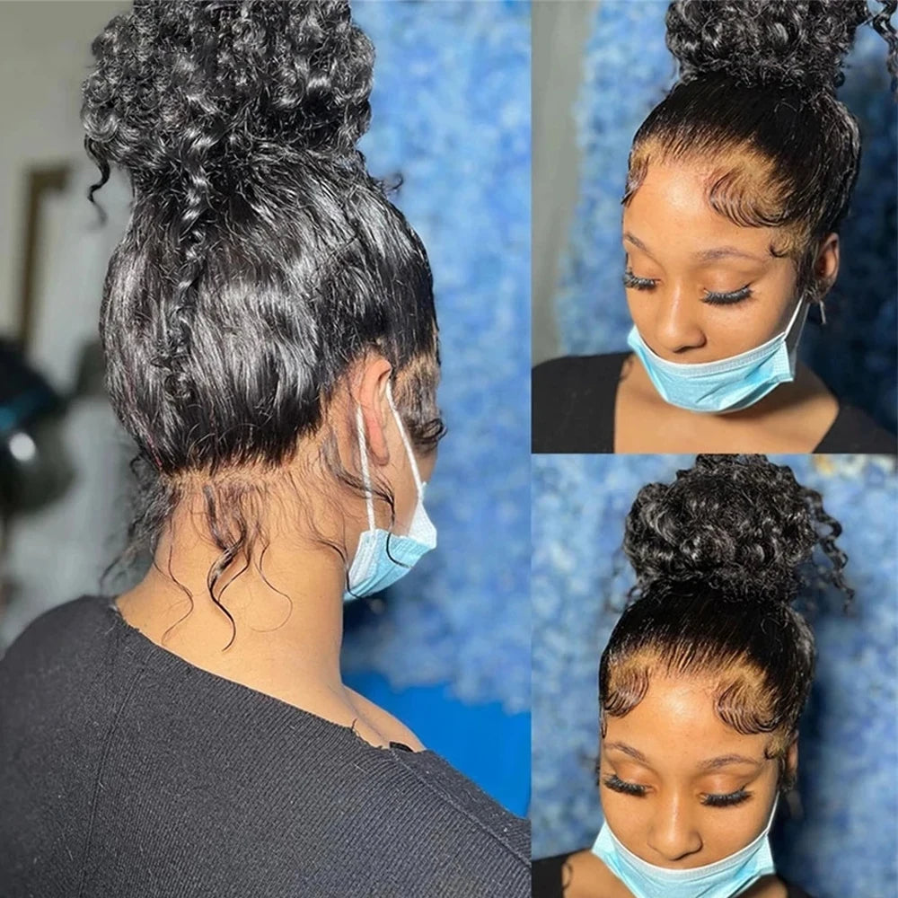 250 Density 360 Full HD Lace Front Human Hair Wig – 30 Inch Pre-Plucked Glueless Deep Curly Wave 13x6 Frontal Wig