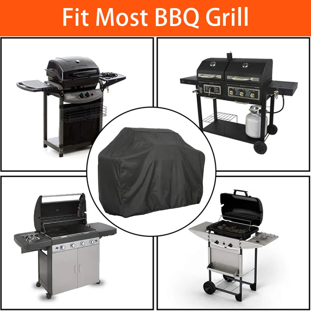 Heavy Duty BBQ Cover - Outdoor Dust and Rain Protective Grill Cover | Waterproof Weber Round Barbecue Cover