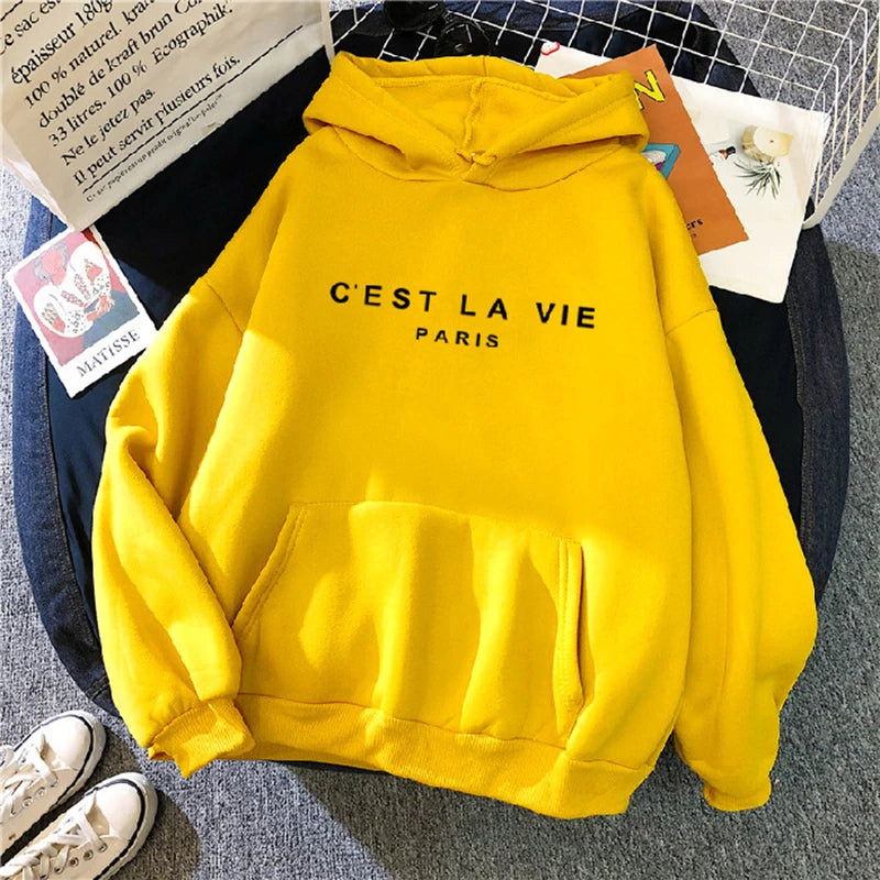 Women's Casual Print Loose Hoodie – Spring Long-Sleeve Harajuku Pullover Sweatshirt, Streetwear Style