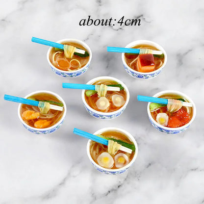 2PCS 1:6 Scale Miniature Japanese Seafood Noodles – Dollhouse Pretend Food for Blythe, Barbie, BJD & 1/6 Dolls Accessories