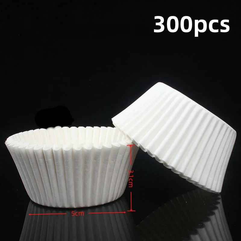 100/300PCS Paper Cupcake Liners for Muffins, Desserts, Chocolate Cups & Baking Molds