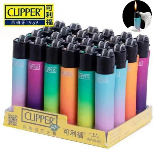 Original Spanish Clipper Refillable Gas Lighter – Personality Pattern 8-Piece Boxed Set Smoking Collection Gift Wholesale Lighter Pack