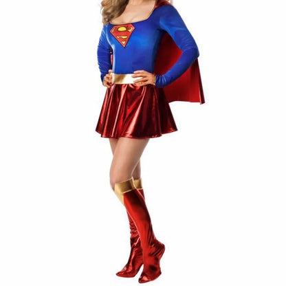 Women’s Supergirl Superhero Costume – Fancy Dress Outfit for Party & Halloween