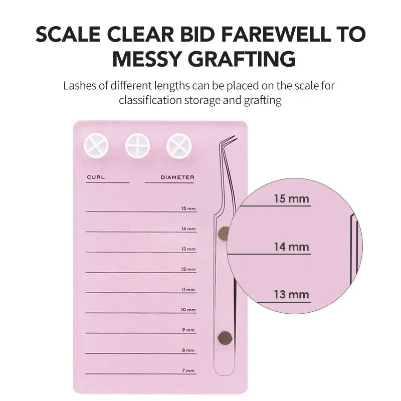 Eyelash Extension Magnetic Scale Holder – Acrylic Lash Board, Glue Pallet Cup & Hygienic False Eyelash Pad Makeup Tools
