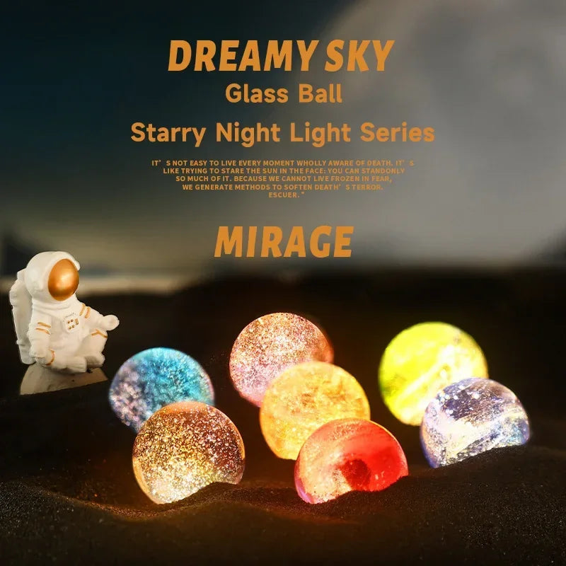 Fantasy Colorful Glass Star Ball – Luminous Planet Astronomy Model, Cosmic Home Decoration, Perfect Xmas Gift