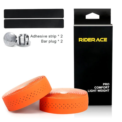 RIDERACE Bicycle Handlebar Tape – Anti-Slip PU EVA Breathable Damping Straps for Road Bike Anti-Vibration Grip