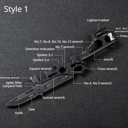 Multifunctional Outdoor Tool - Folding Molle Scissor Army Knife, Mini Bicycle Repair & EDC Camping Gear Equipment