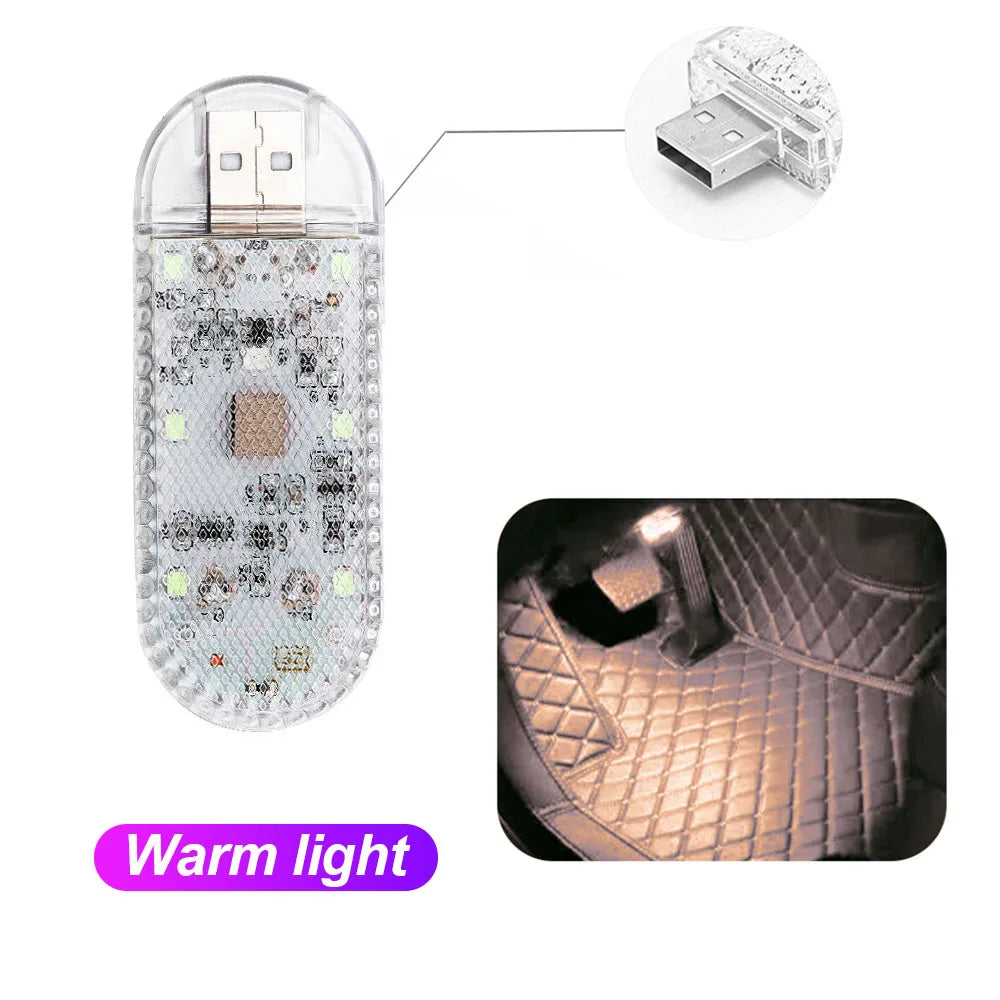 Multicolor Wireless LED Car Interior Light - USB Rechargeable Touch Sensor Roof and Reading Lamp