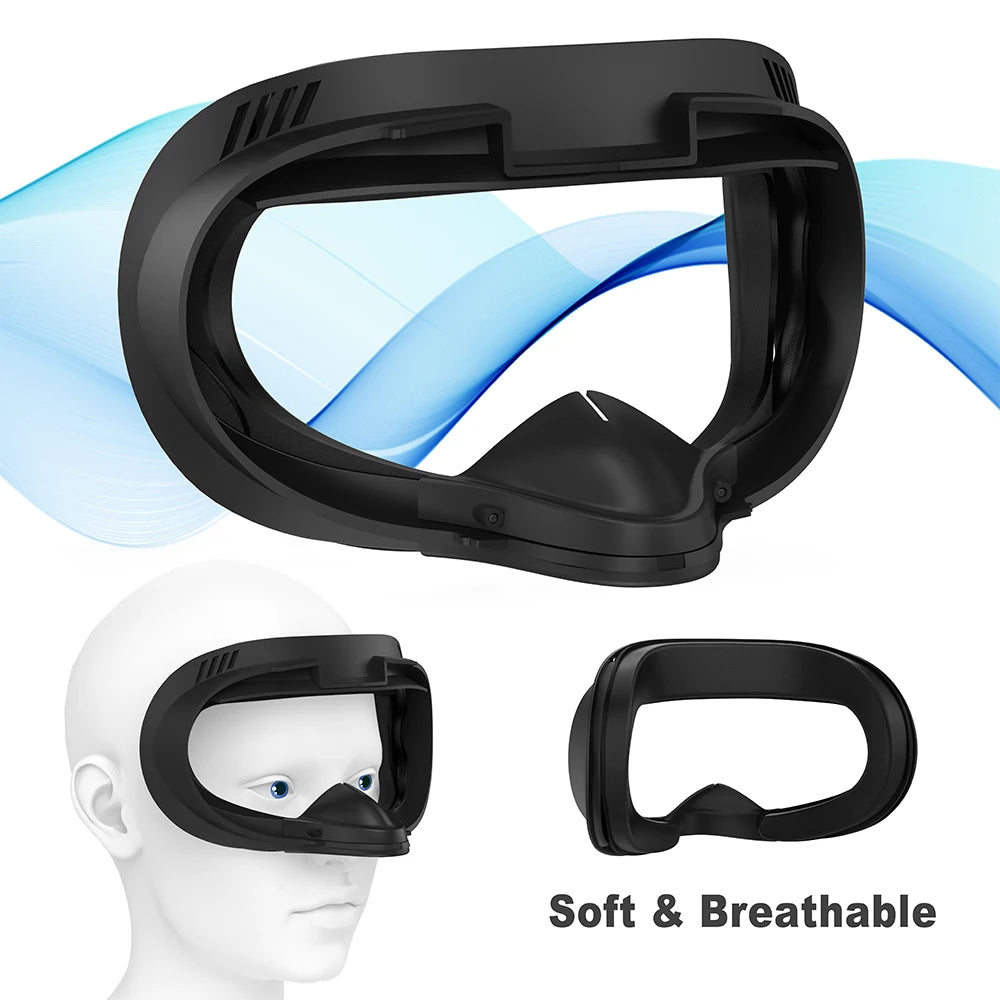 PU Leather 3D Shaped Facial Interface Replacement for Oculus Quest 2 — Breathable Sweat Guard Face Pad Accessory