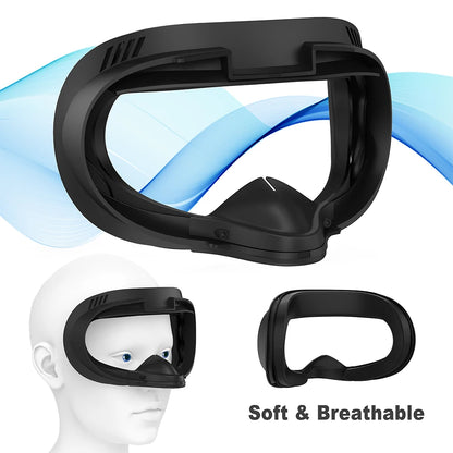 PU Leather 3D Shaped Facial Interface Replacement for Oculus Quest 2 — Breathable Sweat Guard Face Pad Accessory