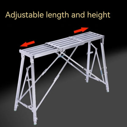 Telescopic Folding Step Stool Scaffolding Ladder – Thickened Multifunctional Adjustable Engineering & Indoor Work Platform for Decoration & Home Use