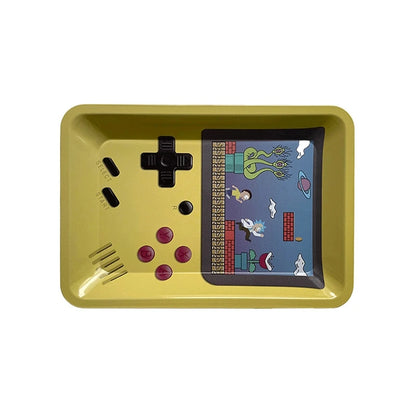 Metal Tobacco Storage Tray - Rolling Accessories Organizer with Decorative Patterns