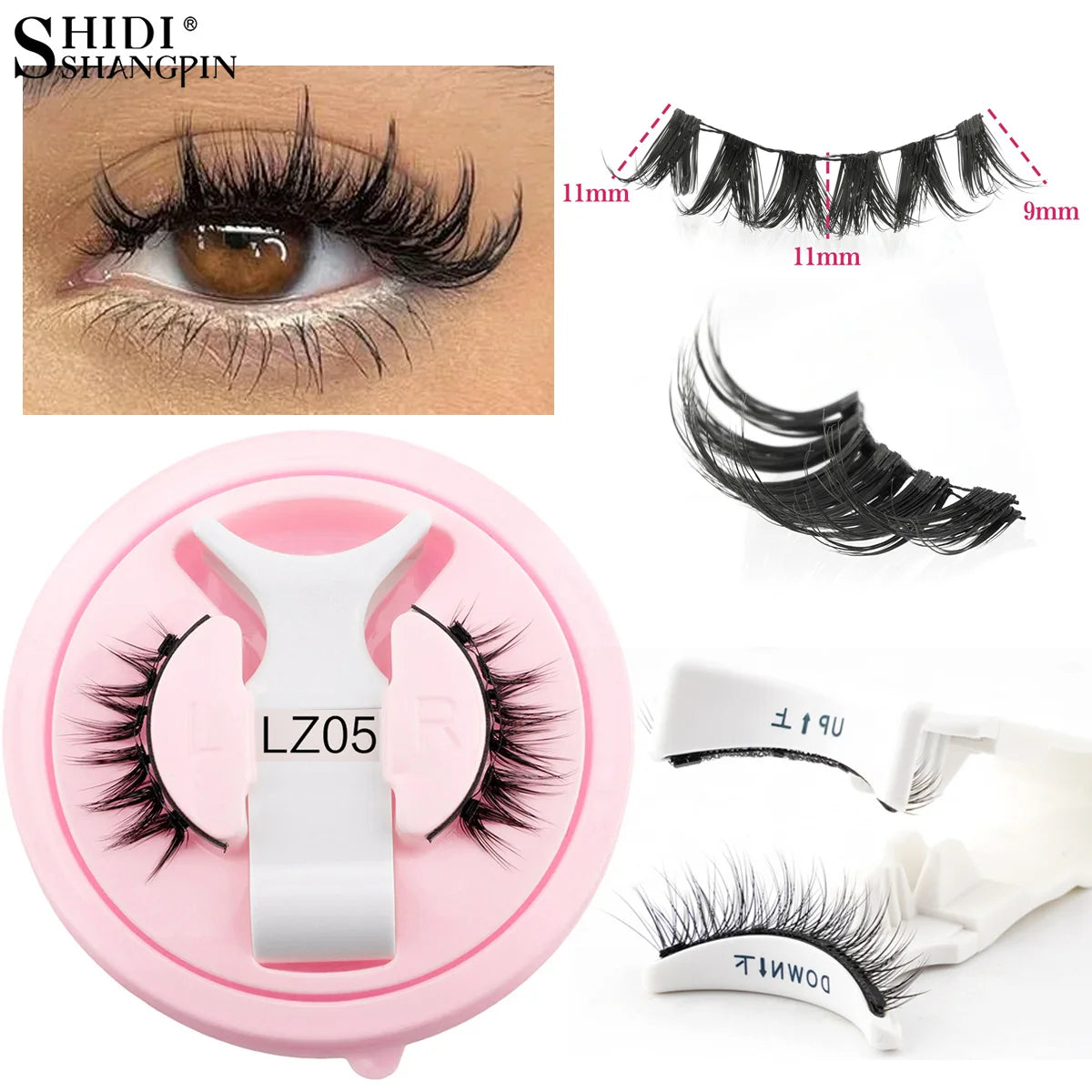 Magnetic Eyelashes Set – Handmade Fluffy Faux Mink Reusable False Lashes with Magnetic Tweezers for Natural Makeup Look