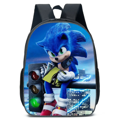 Cartoon Sonic School Backpack – Anime Kids' Primary & Secondary Mochila Bag