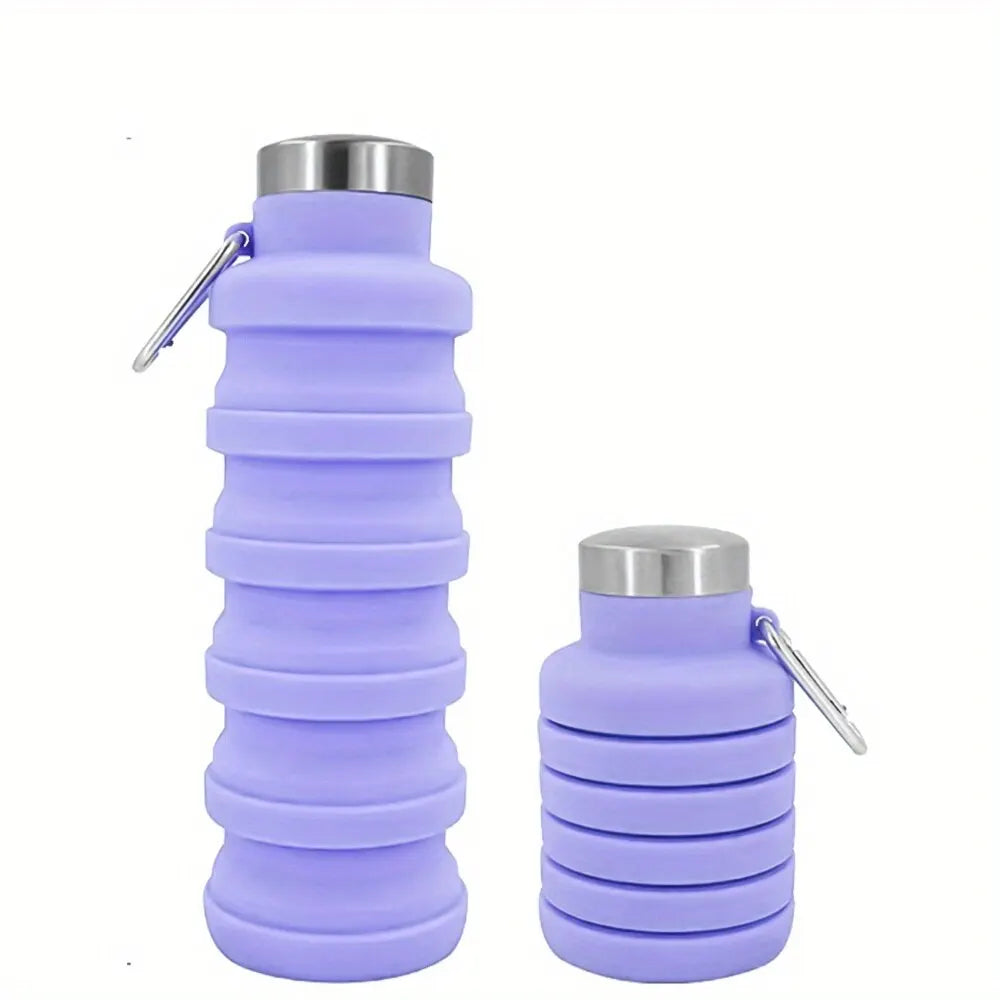Collapsible Silicone Water Bottle - BPA Free, Reusable and Foldable for Outdoor Hiking and Mountaineering