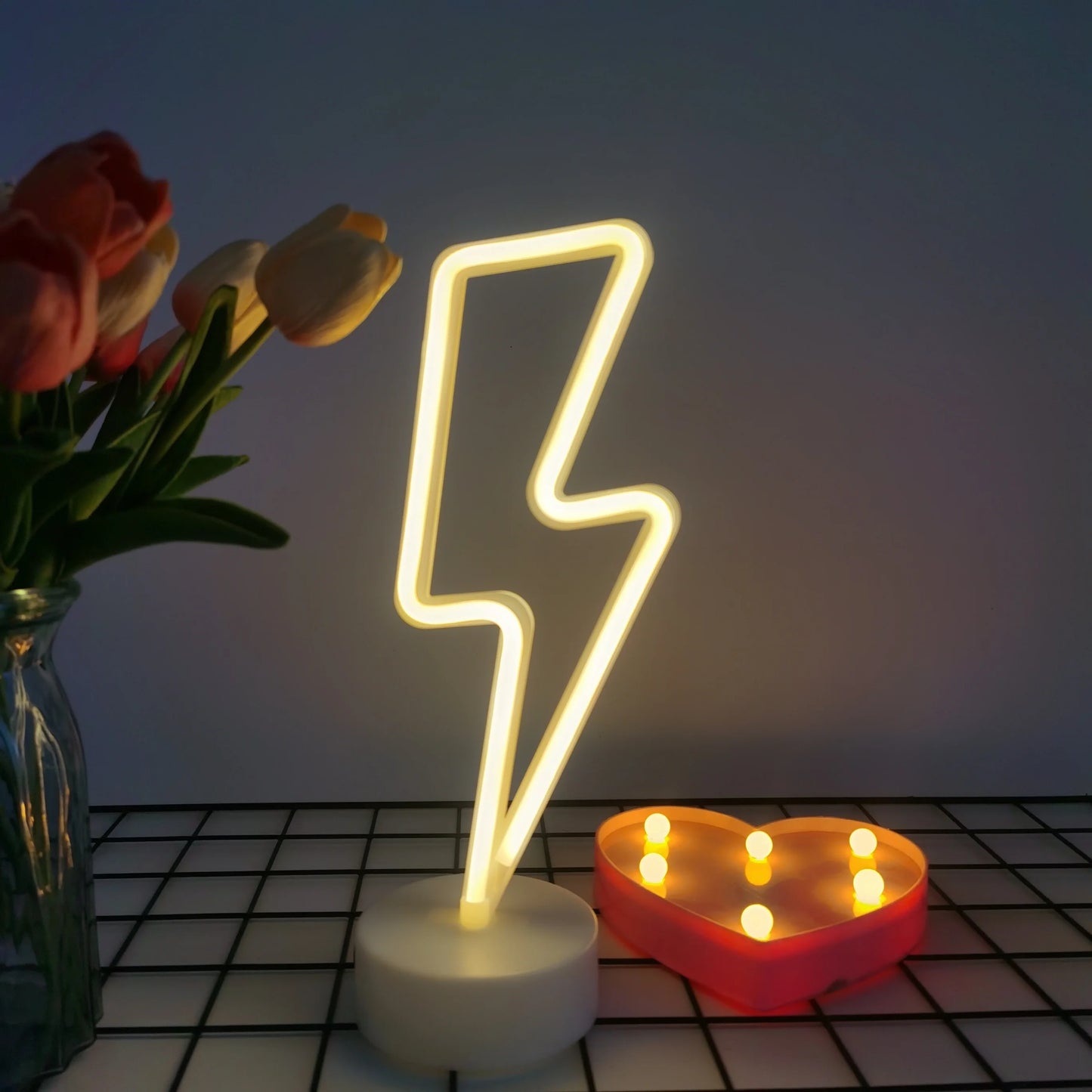 Countertop Decorative Neon Sign – USB or Battery-Powered Night Light for Holiday, Party, Kitchen & Home Decor