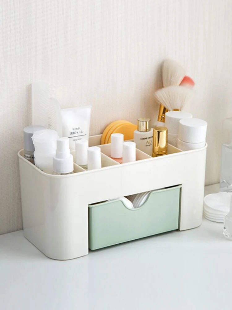 Multifunctional Nail & Cosmetic Storage Box - Cotton Swab, Accessories & Jewelry Organizer for Desktop