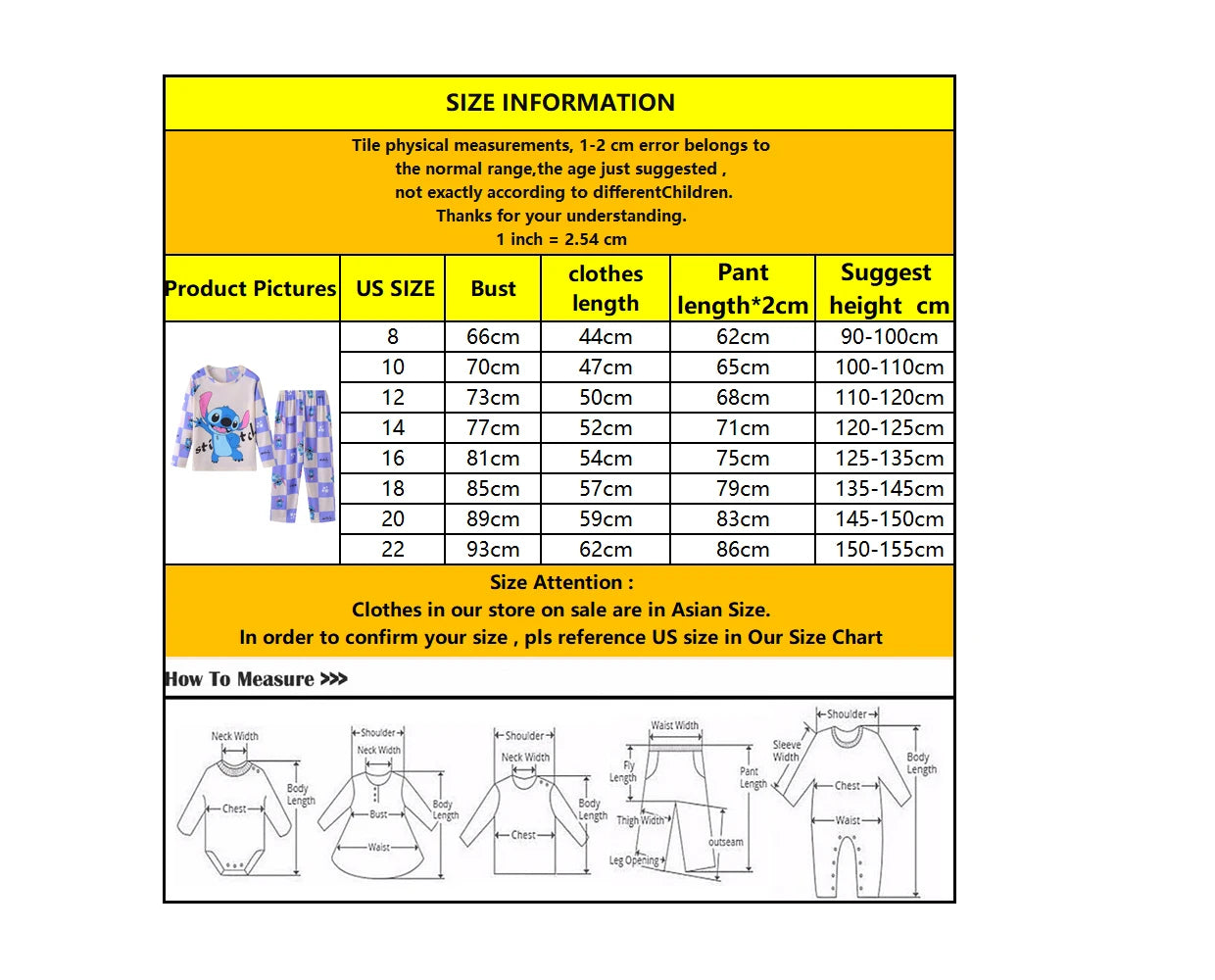New Spring Children’s Pajama Set – Stitch & Angel Long-Sleeve Sleepwear with Pants for Boys & Girls