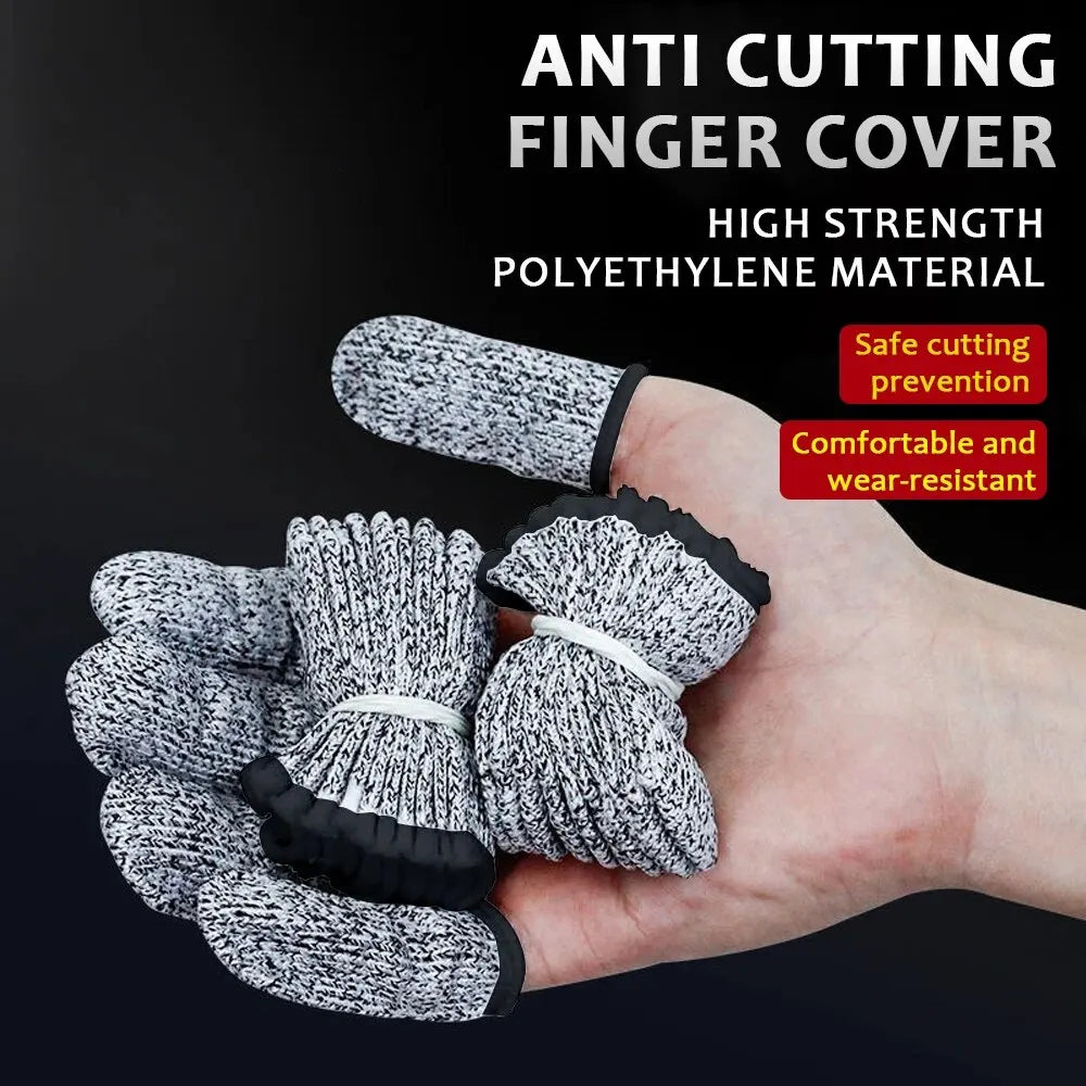 10Pcs Anti-Cut Finger Covers - Level 5 High-Strength Safety, Flexible Fingertip Protectors, Kitchen Tool for Enhanced Finger Protection