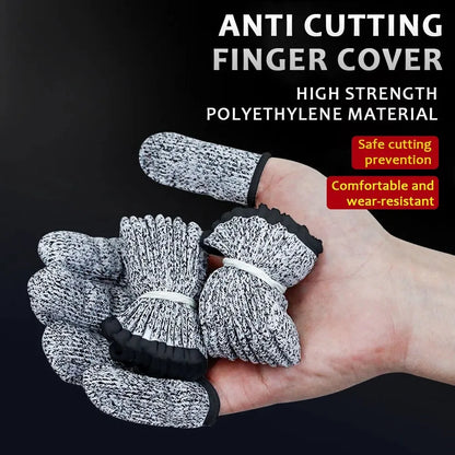 10Pcs Anti-Cut Finger Covers - Level 5 High-Strength Safety, Flexible Fingertip Protectors, Kitchen Tool for Enhanced Finger Protection