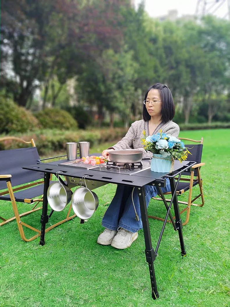 Lohascamping Folding IGT Table – Lightweight Portable Roll-Up Table with Adjustable Legs for Camping, BBQ & Outdoor Cooking