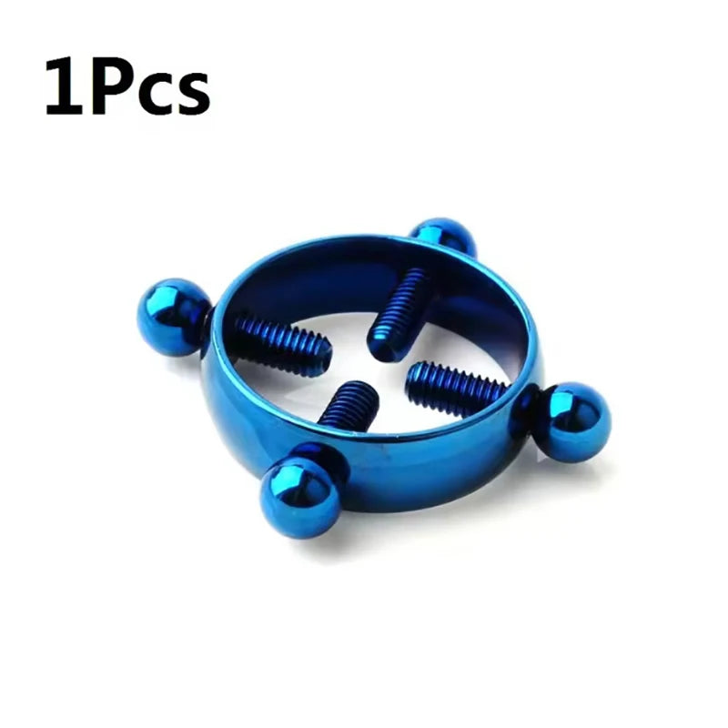 Adjustable Stainless Steel Nipple Clips - Clip-On Fake Nipple Piercing Jewelry for Women in Multiple Colors