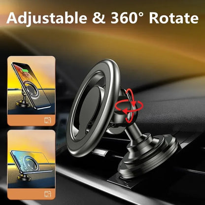 Magnetic Car Phone Holder — MagSafe-Style Universal Car Mount & GPS Mobile Bracket for iPhone 15/14/13/12, Samsung & Xiaomi