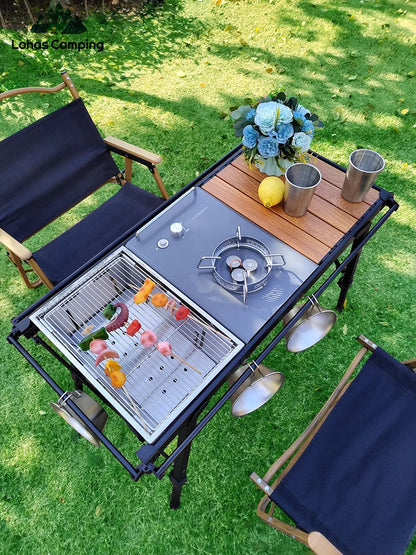 Lohascamping Folding IGT Table – Lightweight Adjustable Backpack Table for BBQ, Burner & Multifunctional Use