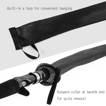 Fishing Rod Cover – Spinning Rod Sleeve, Pole Sock & Glove, Casting Ice Net Tube Protective Sleeve for Fishing Poles