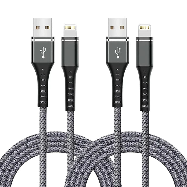 Original Lightning Cable USB – Fast Charging Wire for iPhone 14-6S Plus, X, XR, XS, 13, 12, 11 Pro Max, SE, Nylon Braided Charger Cord