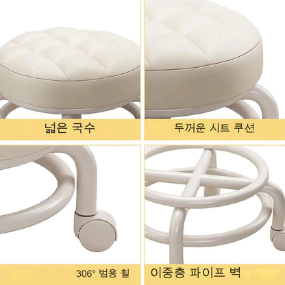 Universal Wheel Stool - 360 Degree Rotating Round Chair for Children, Low Household Pulley Stool for Shoe Changing