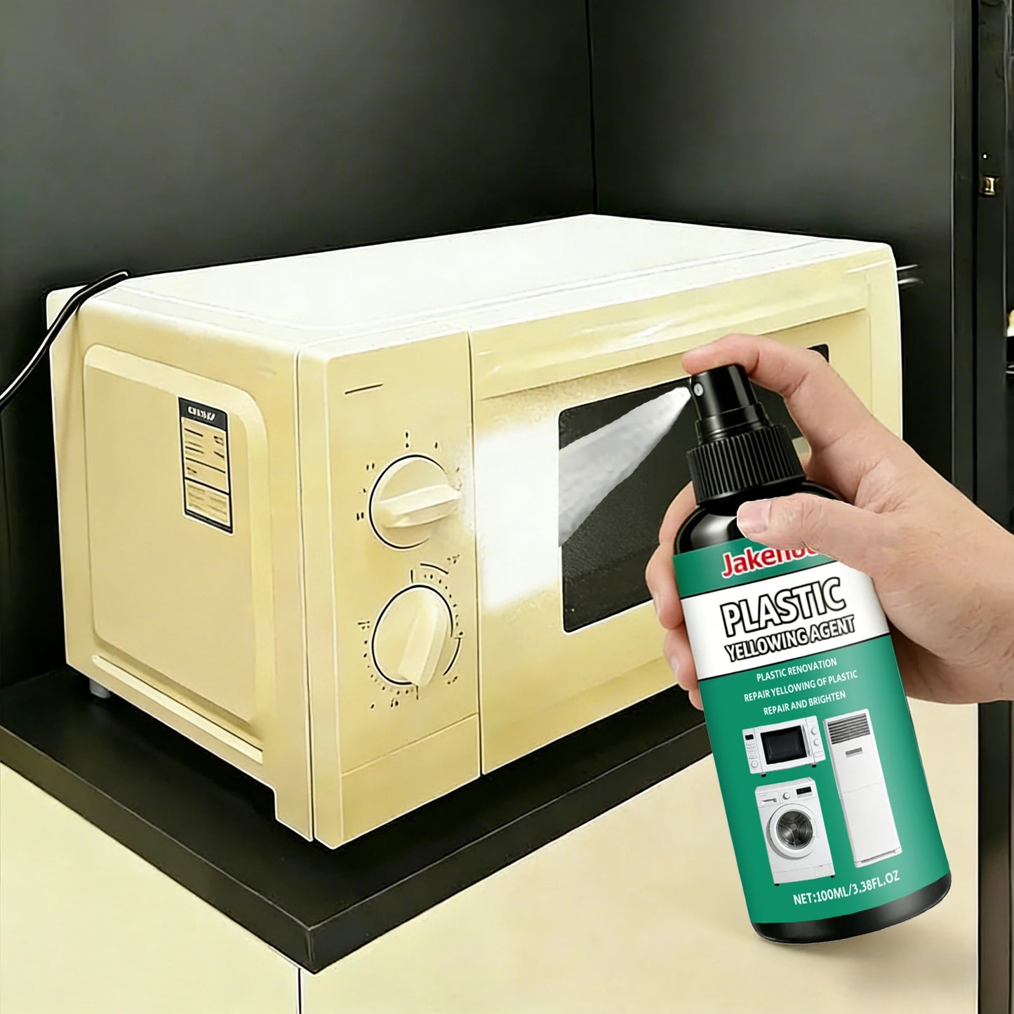 Plastic Yellowing Remover & Scratch Repair Polish – Restore White Gloss for Appliances, AC Units, Fridge & Plastic Surfaces Cleaner