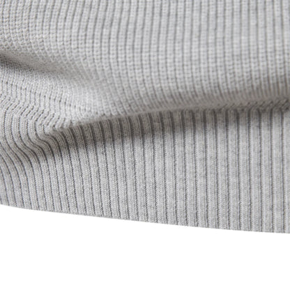 Men's Autumn Cotton Zipper Cardigan - High Collar Warm Knitted Casual Sweater Winter Top
