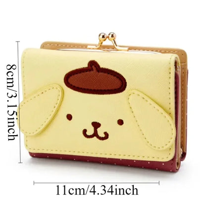 2024 Sanrio Hello Kitty and Friends PU Leather Wallet - Kawaii Cinnamoroll, My Melody, Kuromi Casual Fashion Card Bag