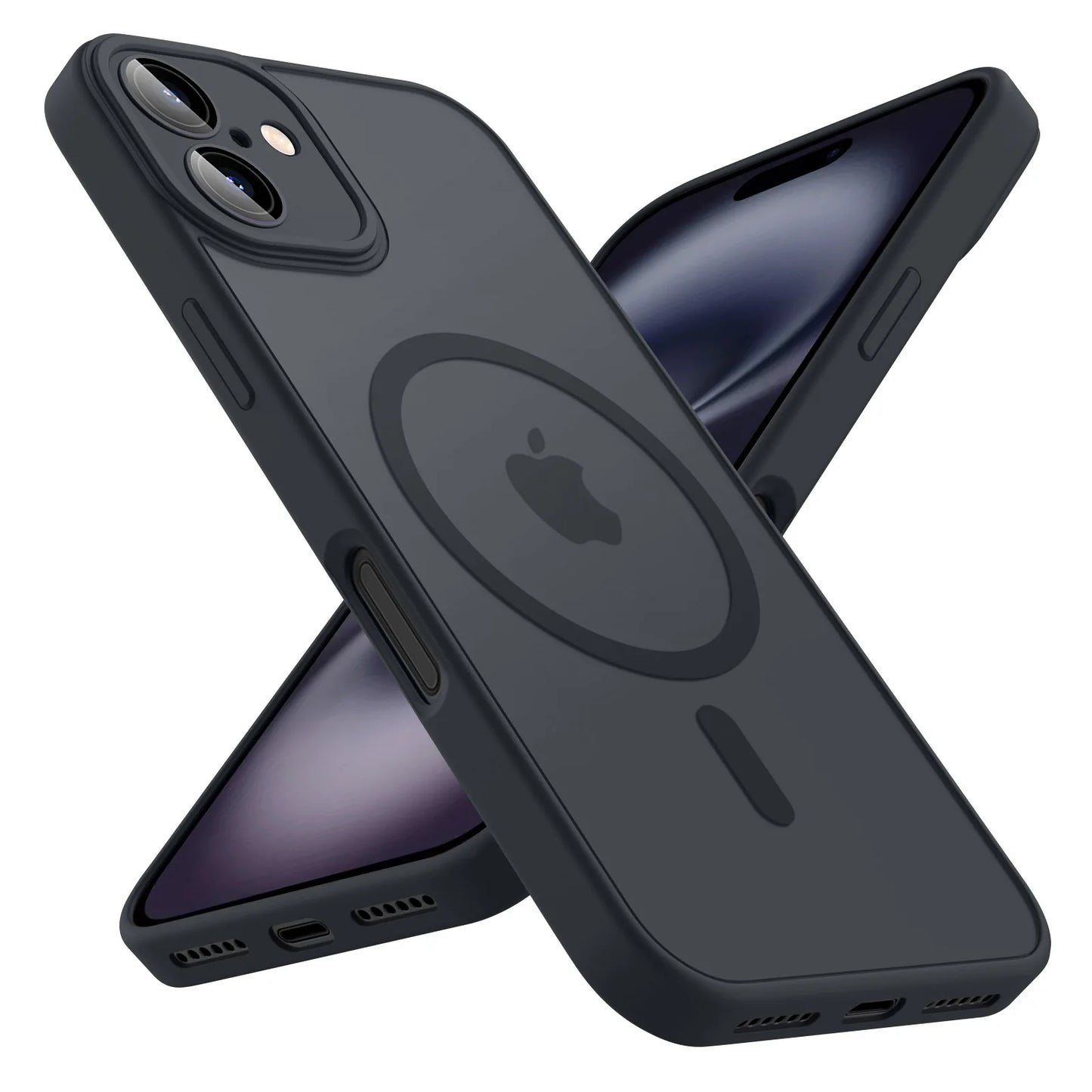 Luxury Magnetic Matte Translucent Armor Case for iPhone 11-16 - Shockproof MagSafe Wireless Charging Cover
