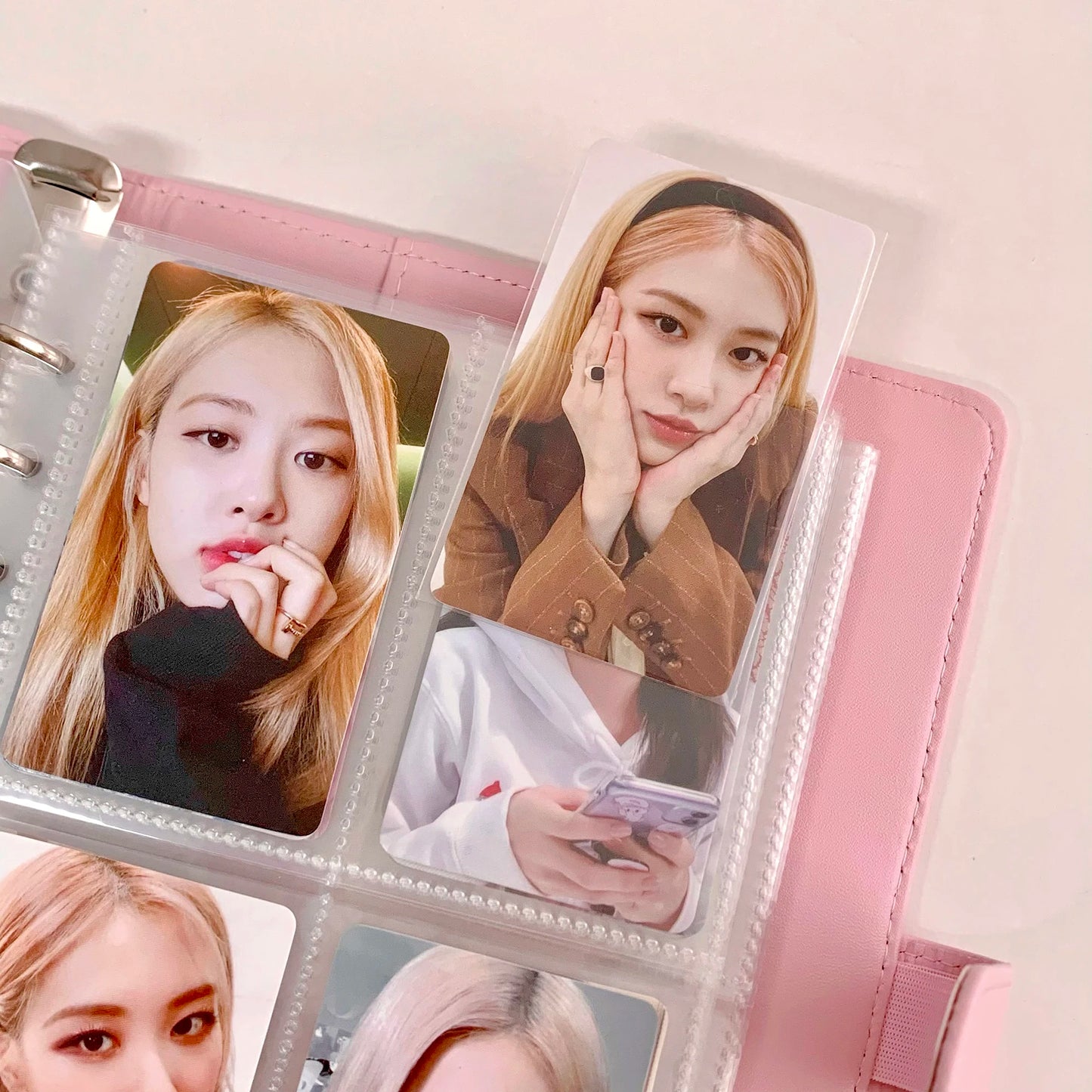 Candy Color A5 PU Leather Binder – Cute Kpop Photocard Album & Loose-Leaf Photo Card Storage Book