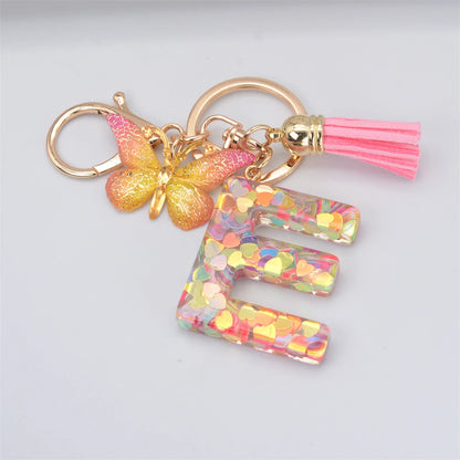 A-Z Letter Metal Keychain - Personalized Initial Car Key Ring & Name Gift