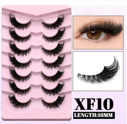 GROINNEYA Cat Eye False Eyelashes – Natural Long Clear Band Winged End Faux Mink Lashes for Eye-Enhancing Makeup